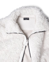 FAUX FUR MULTI ZIPPER WHITE JACKET