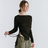 BACKLESS STRAP T-SHIRT / BLACK