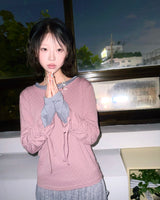 (3color) Shirring Layered Long Sleeve Tee