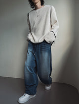 Maxis banding wide denim pants