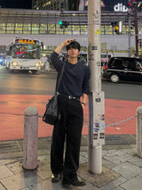 ビッグ リブド バイアス ロングスリーブ Tシャツ
