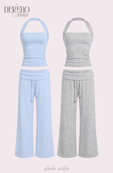 Object Sleeveless Flare Pants Sweat Suit Set (SET)