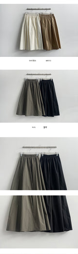 Chaho Banded Waist Long skirt