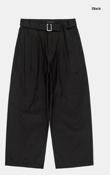 Carlyle belted pin-tuck wide chino pants