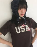Yuset USA Vintage Patch Short Sleeve T-Shirt