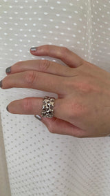 [Influencer]Star@Star@Star open silver ring