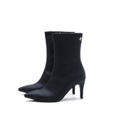 Slick Ankle Stiletto Heel(Matt Black)
