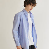 ストライプラフィニッシュシャツ (Blue)