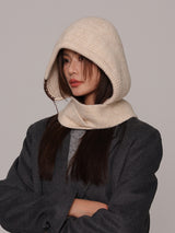 Hand-Stitched Decor Knit Balaclava Beanie