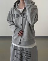 Dark Button Hooded Cardigan