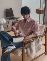 Q's ベルテッドワイドデニムパンツ