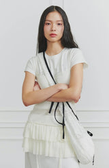 DEW LACE RIBBON BAG white