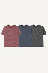 Striped pocket short-sleeve T-shirt