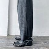 Textured Draped Wide Pants