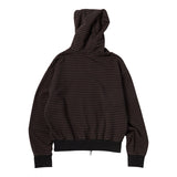 Untitled スターリーナイトスモールストライプフードジップアップ Wine Black
