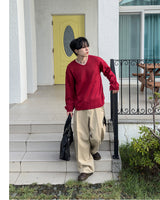 Washable Basic V-neck Knit