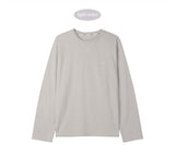 ソフトストライプTシャツ (ピンク)