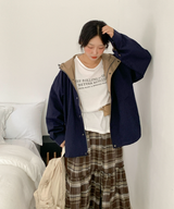 About Colorful Hood Bomber Jacket