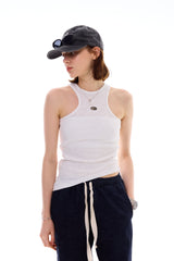 UNBALANCE SLEEVELESS TOP / WHITE