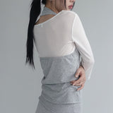 [Auditon] Button Halter Neck Sleeveless Top - 3 color