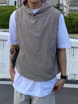 Snap Hooded Nylon Vest 3C