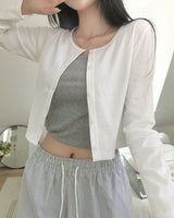 [MADE] Pop Color Ribbed Long Sleeve Cardigan