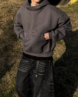 Urban crop high-neck fleece hoodie