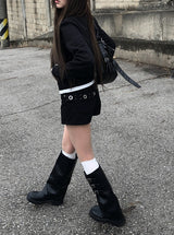 Dain Shirring Banding Zip-Up Jacket
