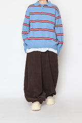 Colored striped collar knitwear