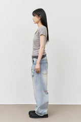 Hold Damage Wide Denim
