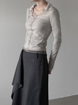 Folden Mesh Layered Collar Tee