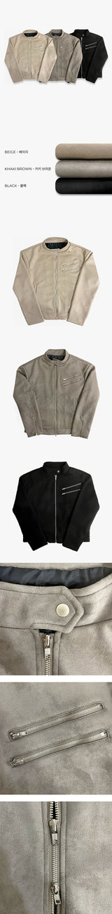 [F/W] ダブルジッパースエードジャケット(3color)