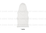 DIAGONAL BUTTON HOODED TOP