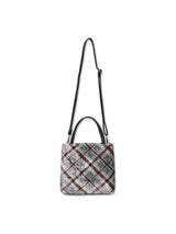 check mini velvet cross bag [charcoal]
