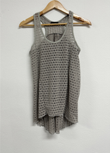INDIAN ASYMMETRICAL MESH SLEEVELESS🤎🤍💚 - 2 COLORS