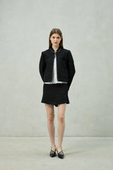 AGLOW TWEED SKIRT PANTS / BLACK