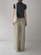 Check Shirred Short Sleeve Blouse