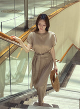 Ella Summer Pleated Maxi One Piece (Scarf Set)