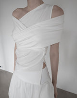 Lovell Drape One-Shoulder Off-Sleeveless