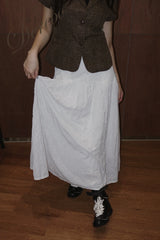 hot sealing plaid white long skirt