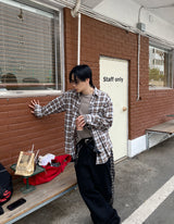 No.1188 D check thin SHIRT (5color)