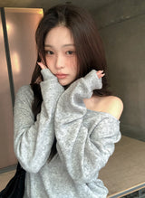 2WAYボタンスリットワンショルダーニット (3color)