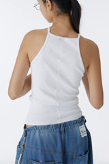 CUBIC HALTERNECK TANK TOP (WHITE)