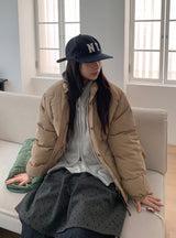 Giten Color Wool Hood Zip-Up Knit Cardigan