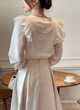 Revcell Ruffle Lace PuffBlouse (Sleeveless Set)