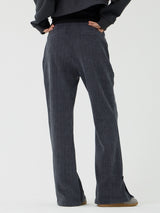 Knit cut detail bootcut Pants, Charcoal