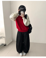 ジェイ ステッチ リベット ローファブリック バルーン ワイド デニム パンツ