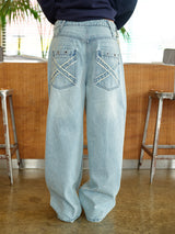 CROSS APLIQUE DENIM LIGHT BLUE