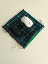 Check string pouch - navy L