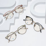 Knouun Round titanium glasses CODE. 104. B Brown N Gold